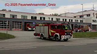 Erweiterter L&ouml;schzug + RTW 1 + OrgL-RD + NEF BF + RTW 1 DRK + FuStw Pol Zwickau
