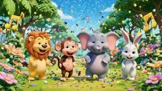 👉 जानवरों की मस्ती | Hindi Cartoon Rhyme for Kids | Fun Animal Song |Tithi
