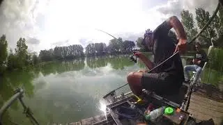 Nick speed Fishing/de vossekuil Holland/my p.b. Grass carp on the pellet wag.
