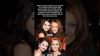 Selena Gomez & Miley Cyrus REUNITE at the Golden Globes!! #mileycyrus #selenagomez #shorts #viral