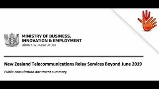 NZ Telecommunications Relay Services beyond June 2019
