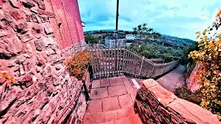 Church Path steps Clitonwood with Insta360 x5 (aka Mardyke steps) Hotwells Bristol in the half-light