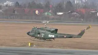 *Austrian Air Force* Agusta Bell 212 engine start and take off at Graz(GRZ) II  5D-HN