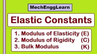 Elastic Constants | Young's Modulus | Modulus of Rigidity | Bulk Modulus