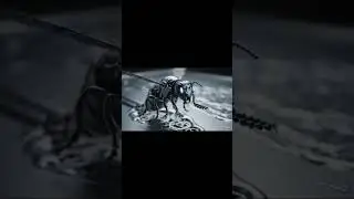 futuresstic metalic liquid transform into robotic honey bee 😱🐝