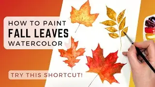 Fall Leaves Watercolor Tutorial- try this tip to get your shapes right!