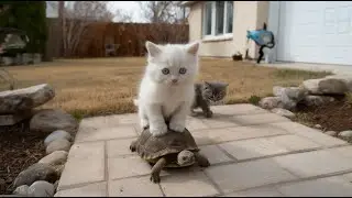 The Cutest Kitten and a Turtle Explore the House Together &mdash; Tiny Adventures Begin!
