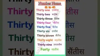 31 to 40 Number Name in English @sakshistudypoint-wl3mm #maths #numbername #english #counting