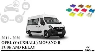 Fuse box diagram Vauxhall Opel Movano B 2011 - 2020 relay with assignment and location