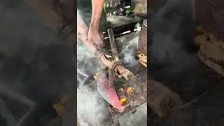 Punch Strike #satisfying #medievalblacksmith #forgedfromiron #blacksmithtools