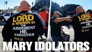 Roman Catholic Love Bug Tries Giving Street Preacher Ruben Israel A Hug
