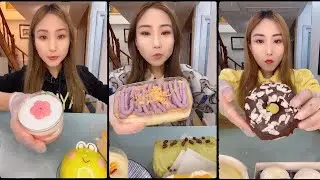 asmr mukbangasmr/kwai dessert mukbang,/mochi eating,creperoll cake chocolate #asmr