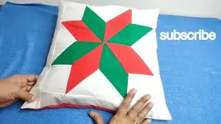How to make beautiful patchwork star cushion cover and cutting and stitching | Cushion Design