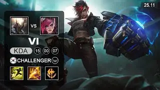 Vi vs Pantheon Jungle - KR Challenger - Patch 25.11 Season 15