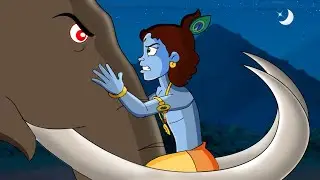 Krishna VS Angry Elephant Fight | असुर का शक्तिशाली हाथी | Cartoons for Kids in Hindi