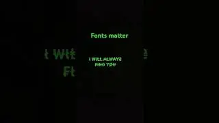 Fonts matter?