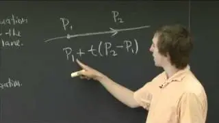 Parametric line intersecting a plane | MIT 18.02SC Multivariable Calculus, Fall 2010