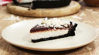 No-Bake Bounty Tart | Easy and delicious no-bake coconut tart (Optionally: Dairy-free & Vegan)