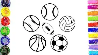 Soccer Ball Drawing and Coloring Fun with Some More Balls ⚽ 🔴🟠🟡🟢🔵🟣🌈