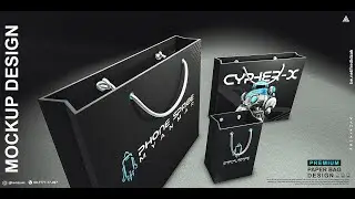 3D Paper Bag Mockup Design In Photoshop & Spline