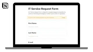 IT Service Request Form | How to track IT service requests in @Notion