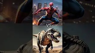 Spiderman vs Dinosaur #ai #vs #marvel #dc #dinosaurs #shorts #YTGBRO