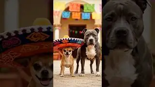 Half Pint & Brodie on vacation in Mexico 🇲🇽 #chihuahua #pittbull