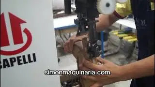 Clavar tac&oacute;n con grapa #shoemaking #simonmaquinaria #machine 