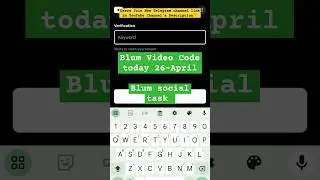 💲Blum Video code today ✅ Social task in Blum✔️Verify now Claim 250 BP point #blum #shorts #ytshorts