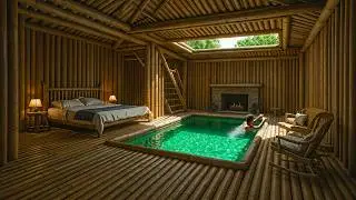 2 Men Challenge: Dream Underground Bamboo Pool House | Fireplace, Relaxing Bed, Nature Living