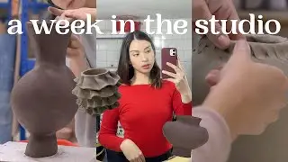 WEEK THE STUDIO: handbuilding new vases, working on comissions and making mini skirts