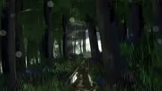 Walking in a Rainy 2D anime Forest | 4k