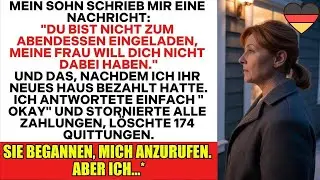 Mein Sohn Schrieb  ‚Meine Frau Will Dich Nicht Beim Abendessen ‘ Aber ich