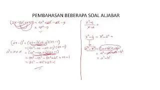 PEMBAHASAN SOAL BENTUK ALJABAR DAN PENYEDERHANAAN (SOAL 1.1 KALKULUS)