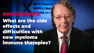 What are the side effects and difficulties with new myeloma immune therapies?
