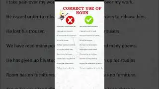 Correct use of NOUN || COMMON MISTAKES RELATED TO NOUN ||ERROR DETECTION #shorts #noun #COMMON ERROR