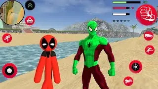 Süper Kahraman Çöp Adam - Stickman Dead Rope Hero Pool Gangstar City #9 - Android Gameplay