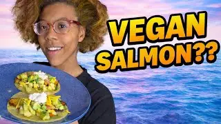 First Time Trying VEGAN Salmon | Oshi Seafood 