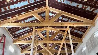 Using Rusted Reclaimed Metal for the Ceiling Cover in Hannah&rsquo;s House!