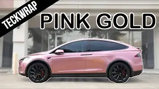 Tesla Model X: проект оклейки виниловой пленкой розового золота Teckwrap