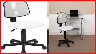 Flash Furniture Flash Fundamentals Mid Back White Mesh Swivel Task Office Chair with Pivot Back 23D
