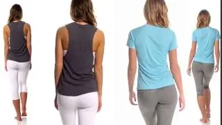 Gray and white yoga pants