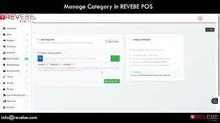 Category Mangement in REVEBE DIGITAL POS SYSTEM  | Real-Time Shopify Sync