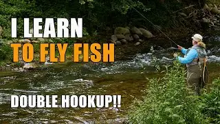 Fly Fishing In Spain - My First Ever Double Hookup! Two Trout On Nymph In One Cast!