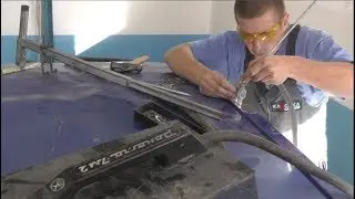 NISSAN Note.  Рихтовка батона крыши.
