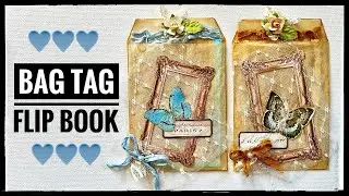 Junk Journal Ephemera - Bag Tag Flip Book #cathysgardenyoutubechannel