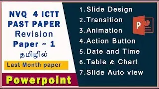 NVQ Level 4  ICTT Powerpoint past paper in Tamil  | Paper ~ 1