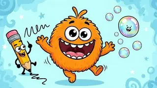 Giggle Monster Goes Crazy with a Naughty Pencil & Magic Bubbles 😂 | Kids Fun Video