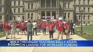 Michigan teachers rally again in Lansing for increased funding