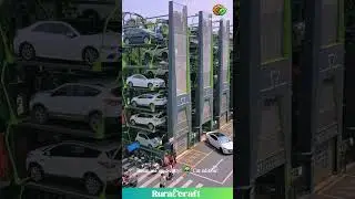 This Car Parking Tower is Like Real-Life Hot Wheels! 🤩 So SATISFYING! #parkinggarage #cool #cars